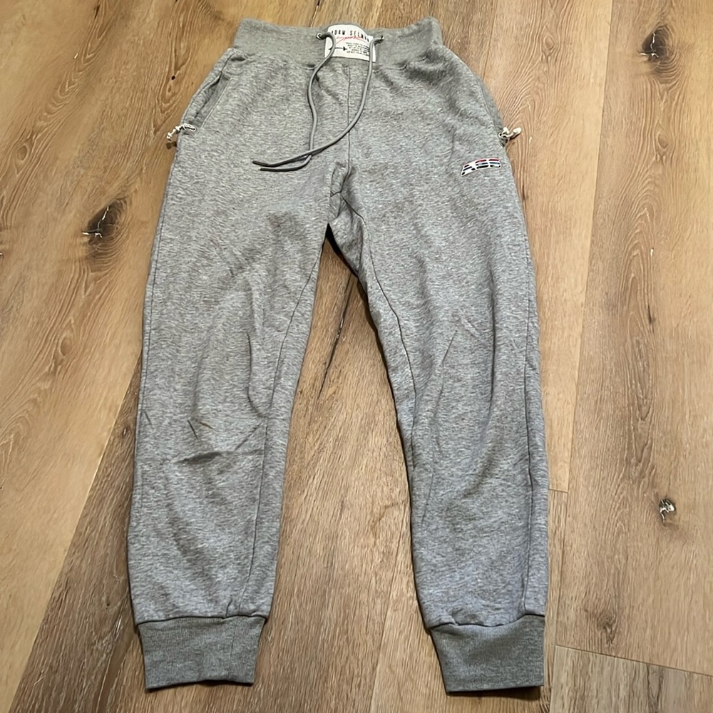 Adam Selman Sport- Grey High Rise Drawstring Jogger Sweatpants Small